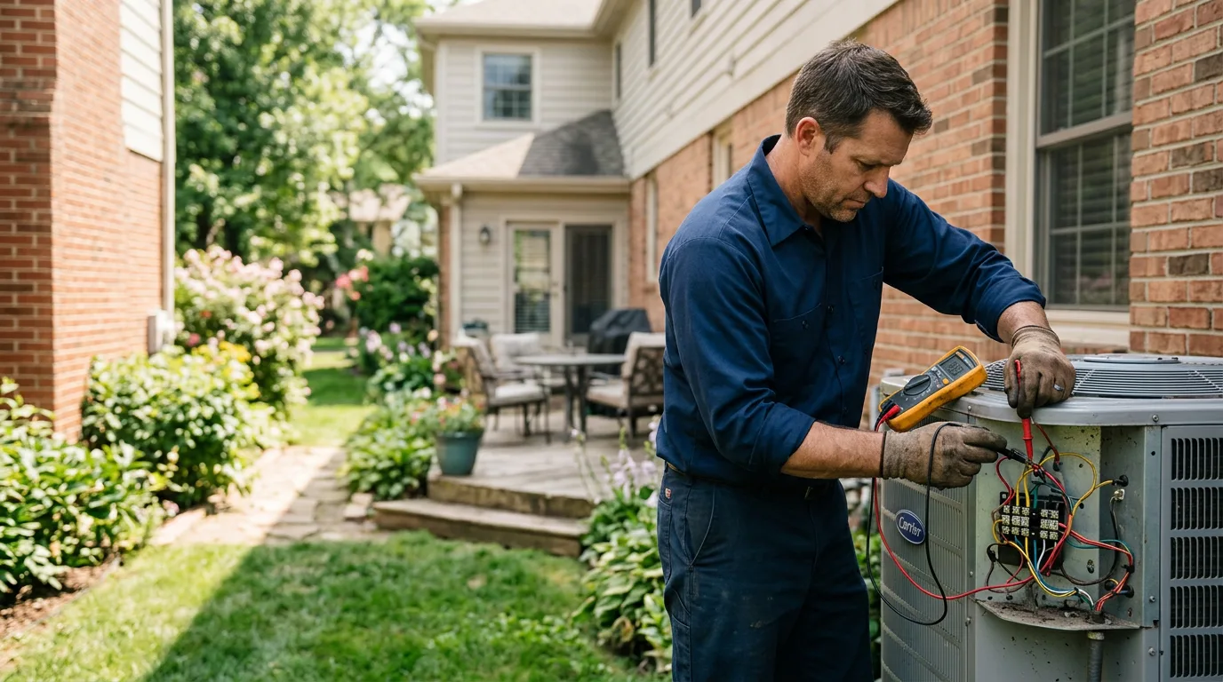 HVAC technician working near Aquebogue, NY